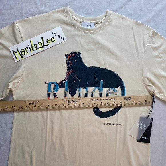 Rhude Panther Tee Size Small Off White T-Shirt SS22 NEW - Picture 3 of 10